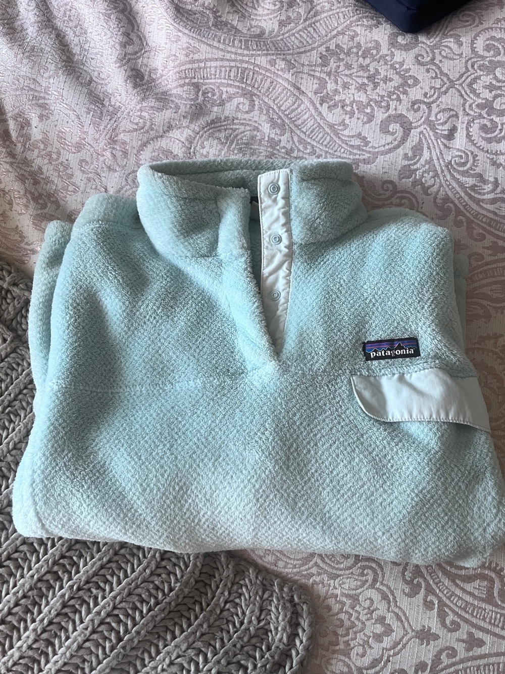 Patagonia Mint Green Fleece Pullover - XXL